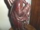 Antique Hand Carved Chinese Hard Wood Statue Sculpture Of Chinese Traveling Man Men, Women & Children photo 8
