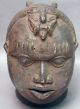 Rare Bronze Benin Metal Lostwax Method Leopard Nigeria Helmet Shrine Head Ethnix Other photo 1