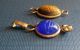 Two Antique Scarabs.  Tiger Eye.  Chrysophase?rare Blue.  Plus Xtra Setting.  Brass/gold Egyptian photo 1