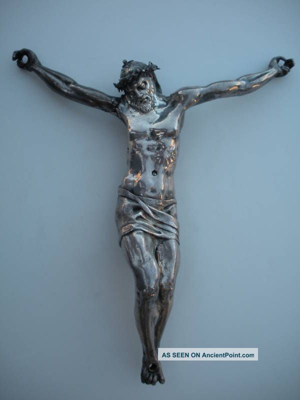17th Century Or Earlier Silver Corpus Of Jesus Christ Metalware photo