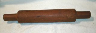 Antique Primitive Hand Carved Wooden Bread Rolling Pin 17 Inches Vintage photo