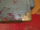 Antique Primitive Wood Tool Box With Handle Saw Slot And Brass Corners Primitives photo 4