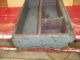 Antique Primitive Wood Tool Box With Handle Saw Slot And Brass Corners Primitives photo 6