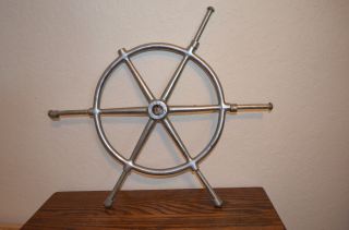 Vintage Metal Navigation Nautical Maritime Boat Ships Steering Wheel Nr photo