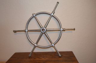 Vintage Metal Navigation Nautical Maritime Boat Ships Steering Wheel Nr photo