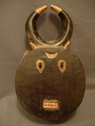 75,  Old / Collectable Baule Male Kplekple Goli Mask W/horns / Ivory Coast photo