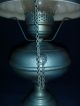 Antique Blue Converted Hurricane Parlor Table Lamp Milk Glass Oil Aladdin Lamps photo 5