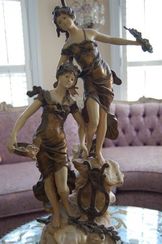 Romantic Antique Figural Lady Ladies French Moreau Stat photo