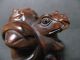 Real Japanese Netsuke Three Wise Frog Toad Carved & Signed By Gyokuzan Edo Era Netsuke photo 8