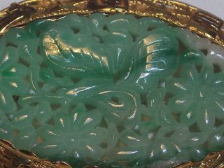 Antique Chinese 14k Gold Carved Jade Jadeite 2 