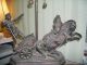 Antique Desk Lamp Spelter Metal Chariot And Horses Lamps photo 1