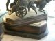 Antique Desk Lamp Spelter Metal Chariot And Horses Lamps photo 3