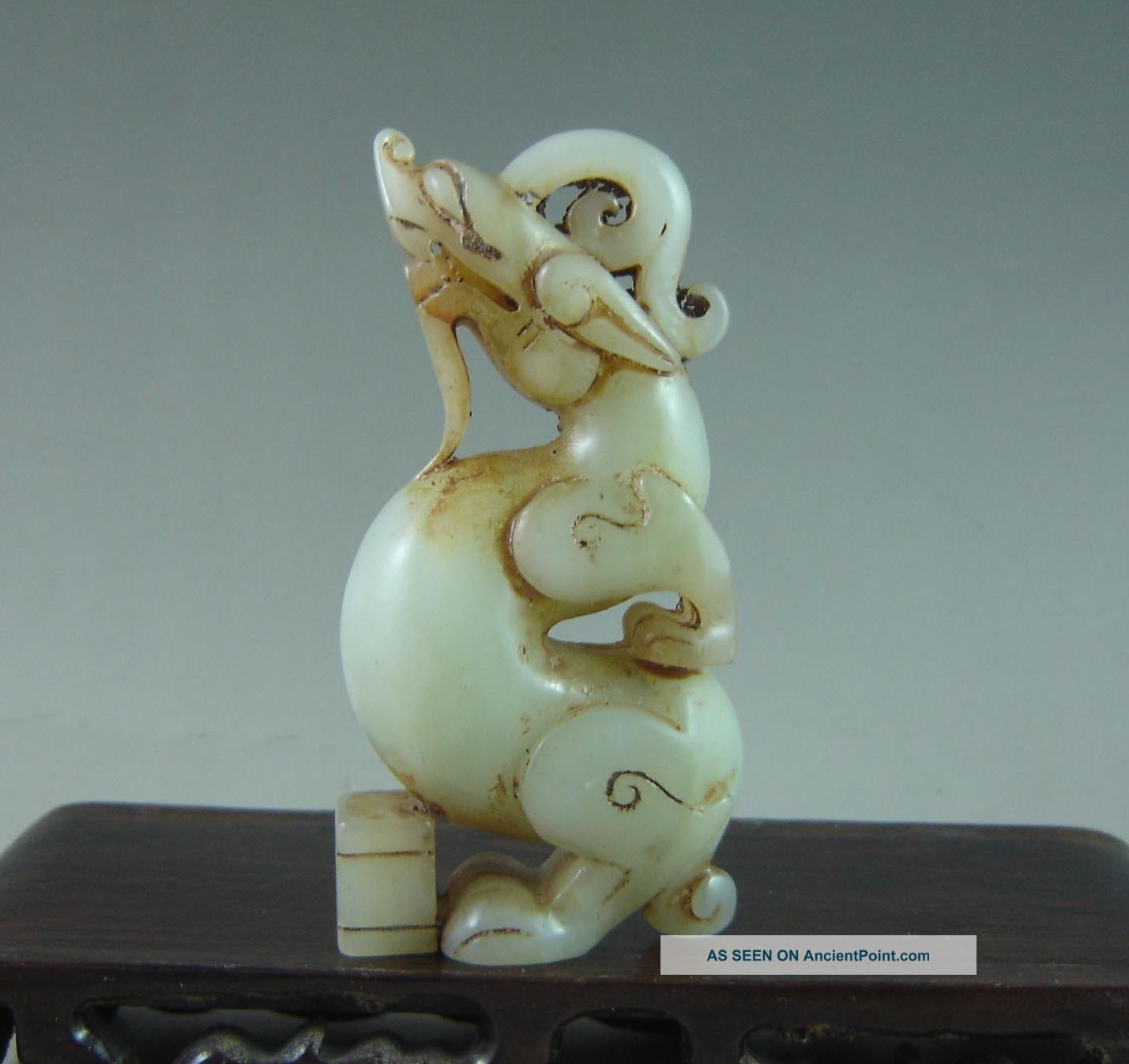 Fine Chinese Old Hetian Jade Carved Dragon Statue Other photo