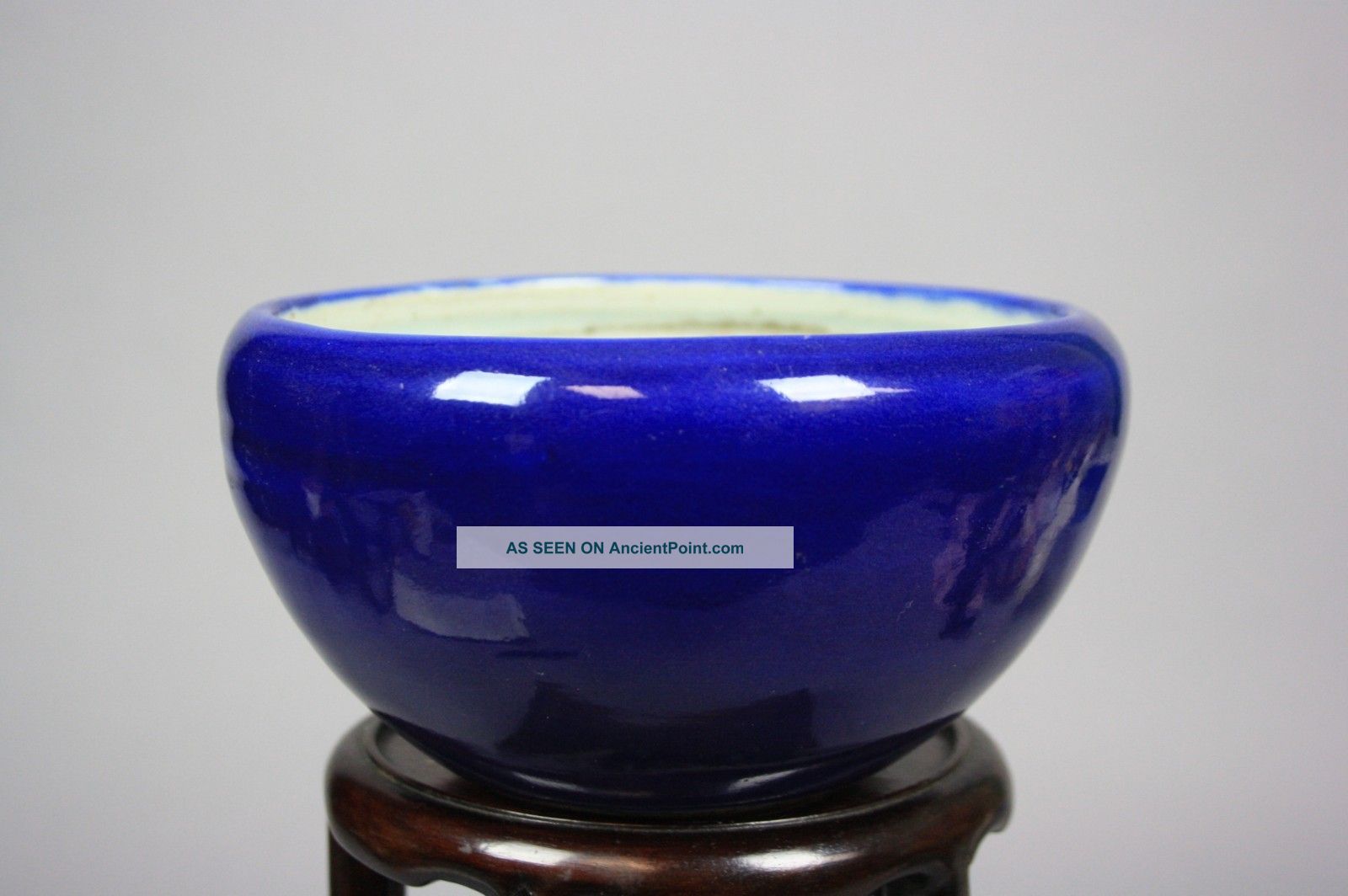 18th C.  Chinese Monochrome Blue ‘alms Bowl’ Bowls photo