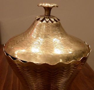 19th Ottoman Turkish Sulaymaniyah Brass Aznavour Mastic Jar W/ Maker ' S Mark photo