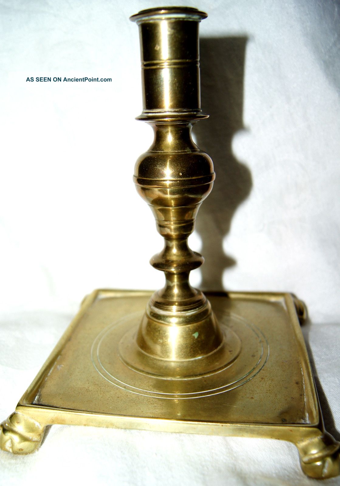 1710 Reproduction Heavy Footed Brass Candle Stick Williamsburg V.  M.  Metalcrafter Metalware photo