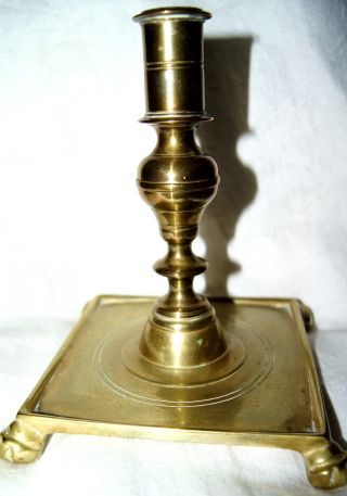 1710 Reproduction Heavy Footed Brass Candle Stick Williamsburg V.  M.  Metalcrafter photo