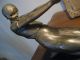 A Large Signed French Spelter Girl And Goat By Janle,  On A Marble Base Aesthetic Movement photo 2