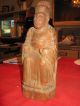 Anitque Chinese Wooden Statue Of Kitchen Goddess Men, Women & Children photo 5