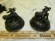 Pair Of Antique Patinated Bronze Tripod Censers; Late Meiji / Taisho Period Statues photo 8