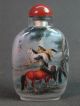 Chinese Horse Inside Hand Painted Glass Snuff Bottle:gift Box Snuff Bottles photo 3