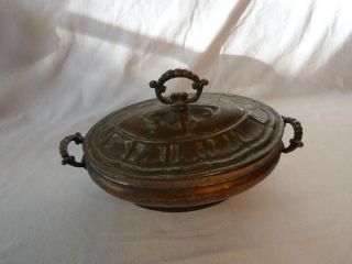 Vintage Hand Made Copper Bowl With Lid photo