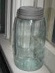 Vintage Masons Patent Nov.  30,  1858 & Cross Aqua Glass Quart Fruit Jar & Zinc Lid Primitives photo 4
