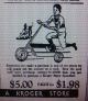 Very Rare Kroger Grocery Promo Steel Ride On Scooter Metalcraft Corp.  Rare Other photo 1