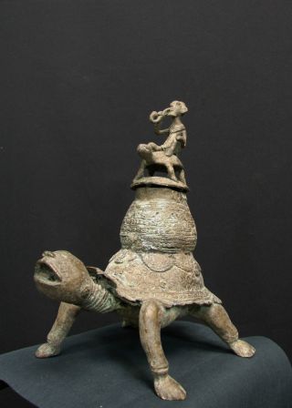 African Tribal Dogon Bronze Tortoise Ornament / Pot - - - - Tribal Eye Gallery - - - - photo