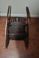 Antique Karpen Furniture Rocking Chair Dark Wood Windsor Chicago Arts & Crafts 1900-1950 photo 8