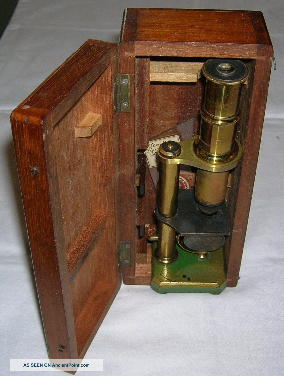 A Fine Antique Field Student Microscope Complete With Its Box Other photo
