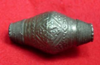 Antique Big Real Silver Bead Amulet From Morocco photo