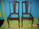 Vintage Antique Estate Set 5 Solid Tiger? Oak Claw Foot Dining Room Chair Chairs 1900-1950 photo 6