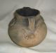 Antique Native American Mississippi Cultural Sphere Primitive Strap Handled Jar Native American photo 3