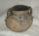 Antique Native American Mississippi Cultural Sphere Primitive Strap Handled Jar Native American photo 4