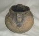 Antique Native American Mississippi Cultural Sphere Primitive Strap Handled Jar Native American photo 7
