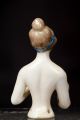 Rare Antique German Porcelain Half Doll Arms Away Pincushion Doll Blue Hair Band Pin Cushions photo 4