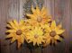 Gathering Of Primitive Handmade Sunflowers In Old Vintage Wood Spool Primitives photo 1