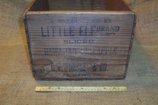 Old Wooden Little Elf Pineapple Produce Box Primitive Antique Wood Crate Elkhart photo