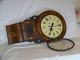 Antique Anglo American Marquetry Inlaid Mahogany Wall Clock 