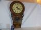 Antique Anglo American Marquetry Inlaid Mahogany Wall Clock 