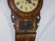 Antique Anglo American Marquetry Inlaid Mahogany Wall Clock 