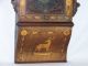 Antique Anglo American Marquetry Inlaid Mahogany Wall Clock 