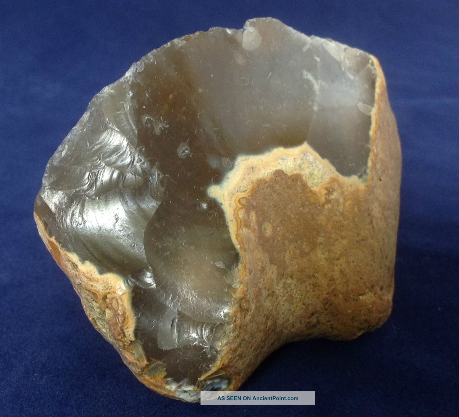 British Mesolithic Flint Pebble Chopper From Dorset Neolithic & Paleolithic photo