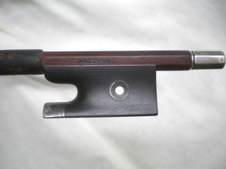 Old German Violin Bow Max Wunderlich Sartory Brand Ebony/silver Pernambuco 1920s photo