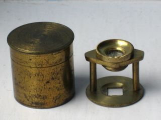 Victorian Brass Miniature Field/pocket Viewer/microscope photo