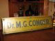 Brass Antique Doctor M G Conger Sign Wood Ca 1930 Doctor Bags photo 1