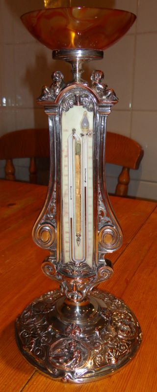 Antique 1850s Thermometer Silver Plate Elkington Mason Co Double Sided photo