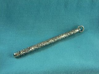 Chatelaine Antique Engraved Pencil Pen Marked Sterling In photo