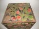 1930s Rare Handmade Carved Colorful Flower Vintage Wooden 9 Bottle Wine Box India photo 1